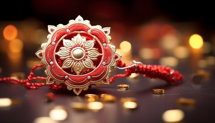 Raksha bandhan background with an elegant rakhi