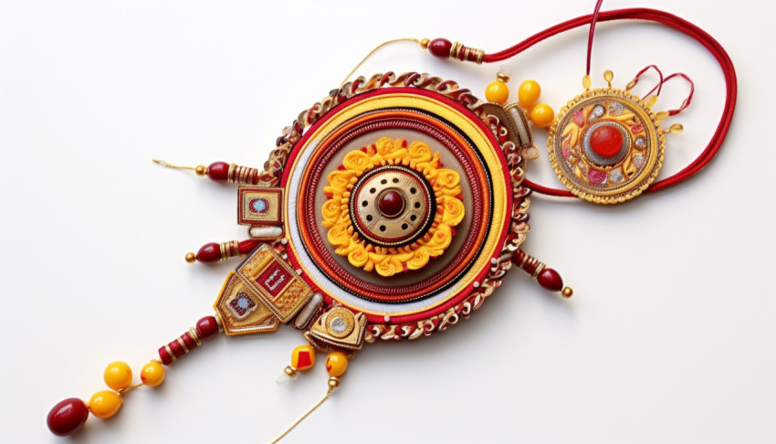 An elaborate rakhi with an envelope