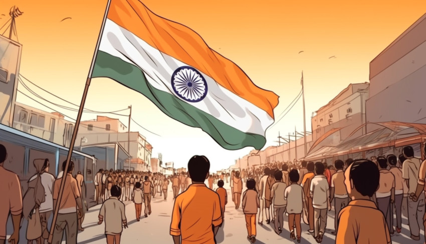 Inspiring Image of Children on Flag Day India