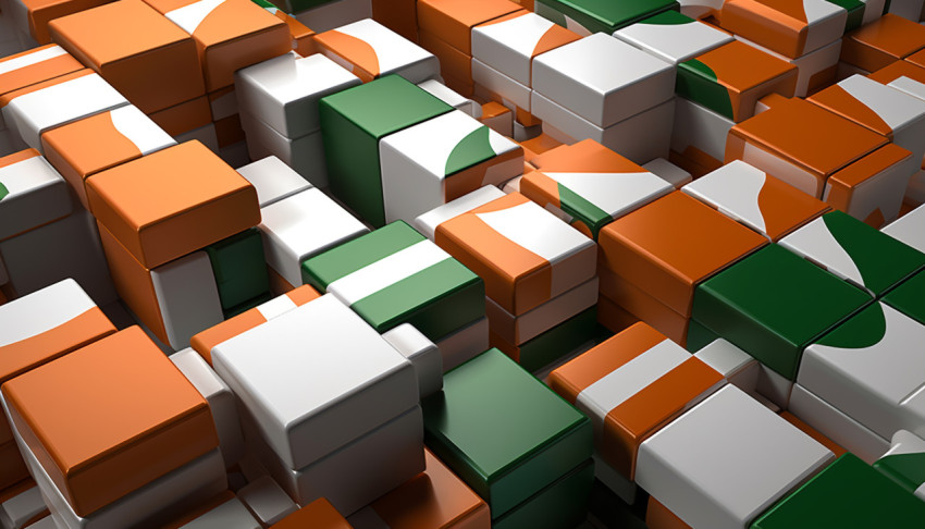 3d puzzles showing the flags of ireland & india