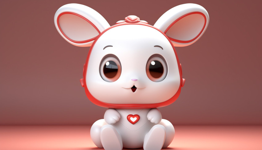 Cute AI Cartoon Bunny