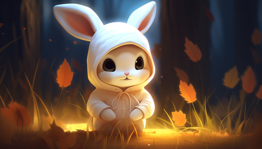 3D Cute Rabbits Wallpaper