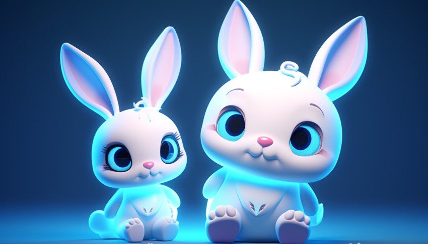 Cute Cartoon Bunny with cute Eyes