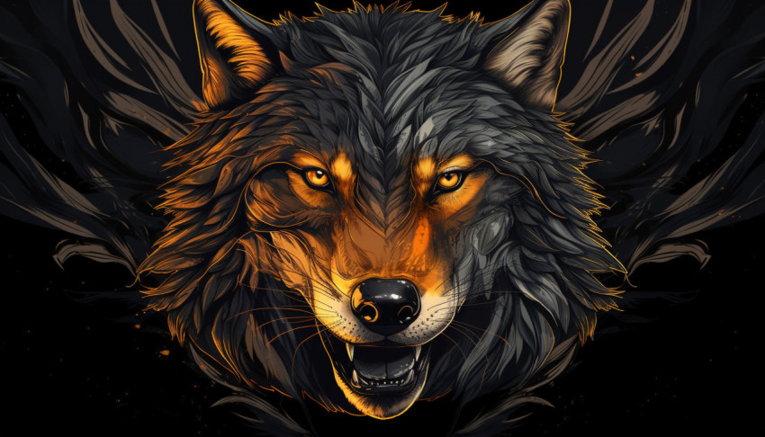 Cool wolf illustration design