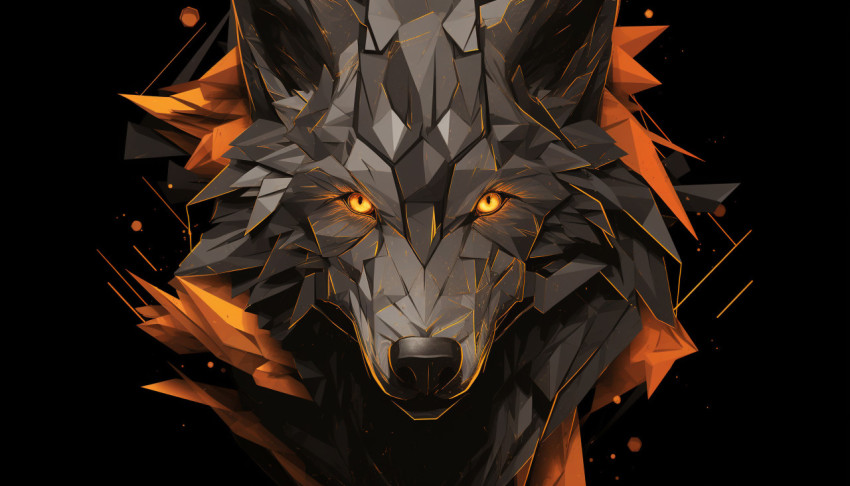 Mysterious Wolf Vector Illustration