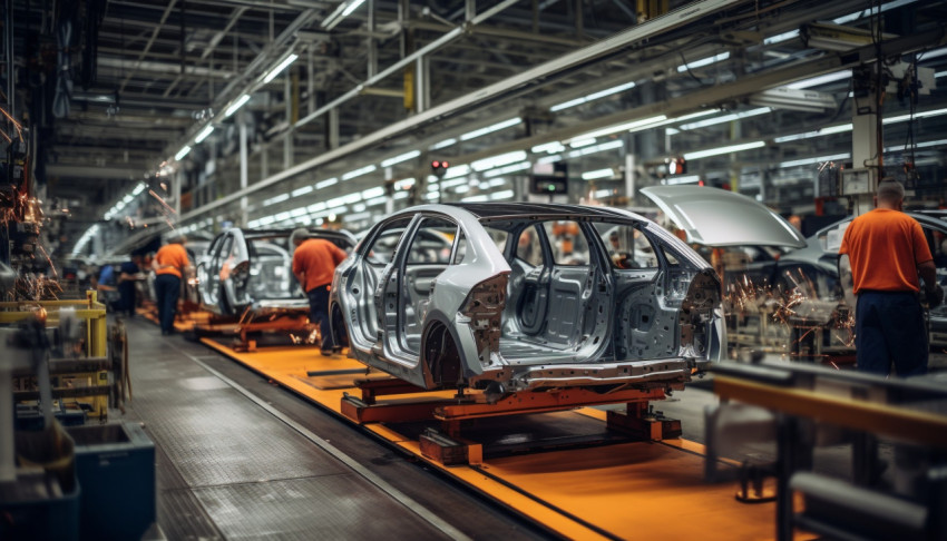 Cars in Motion on an Assembly Line