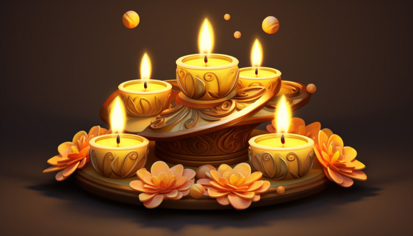 Beautiful Diya Lamp and Candles for Diwali Beautiful Diya Lamp and Candles for Diwali