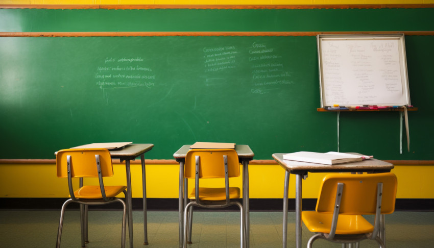 empty interior of classic school