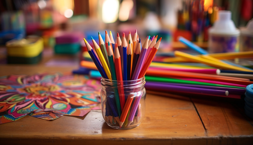 Colorful Pencils on a White Background