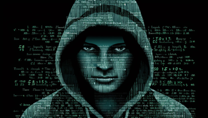 a hacker is shown in a hoodie
