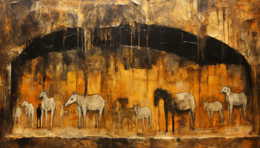 Ancient Animal Painting in Cave