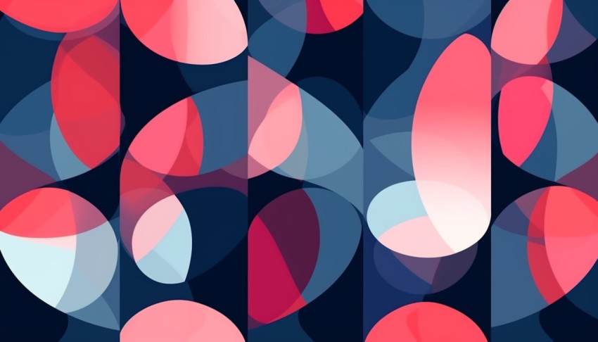 abstract pattern with pink and blue geometric shapes
