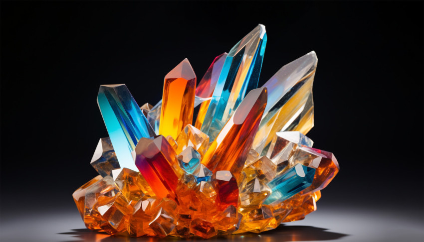 rainbow glass crystal sculpture