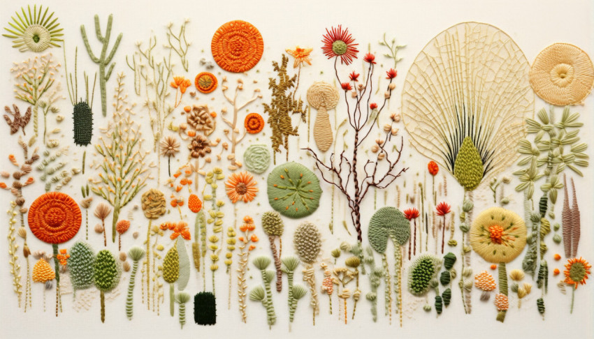 Cactus Embroidery Artwork by Linda Santoro