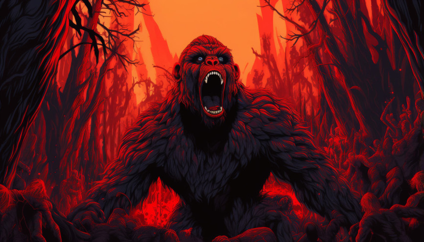 King Kong Movie Artwork with Giant Gorilla