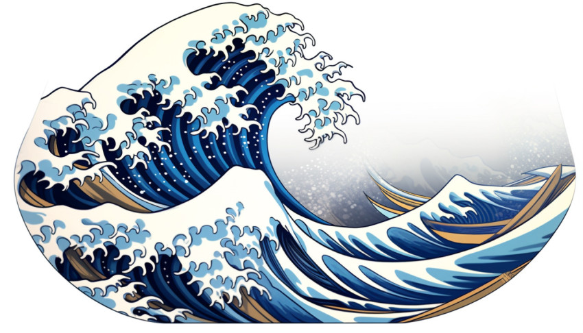 The Great Wave off Kanagawa in White