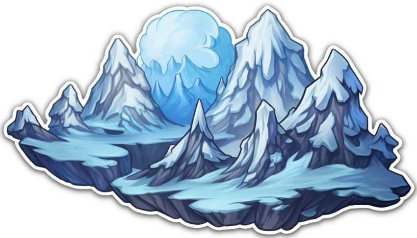 Majestic snow mountain sticker
