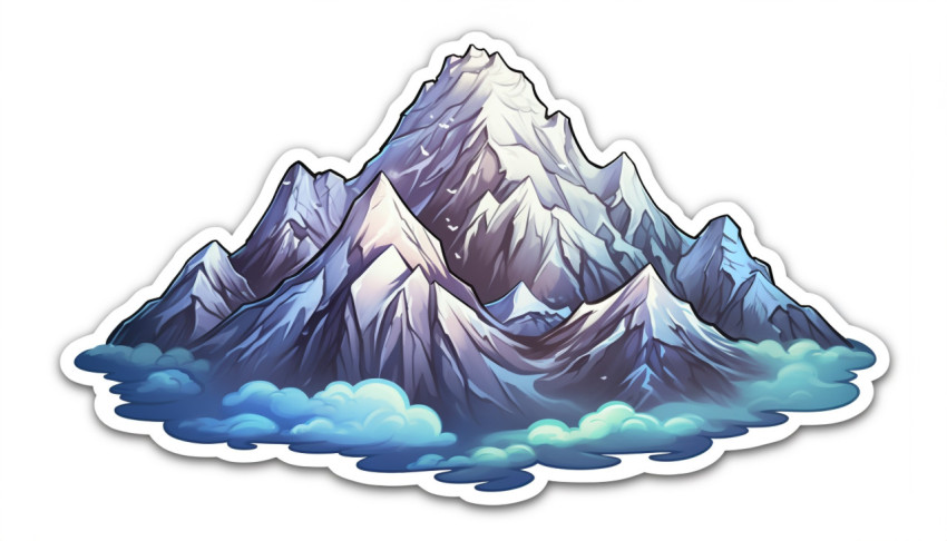 Sticker of Cloudy Mountain