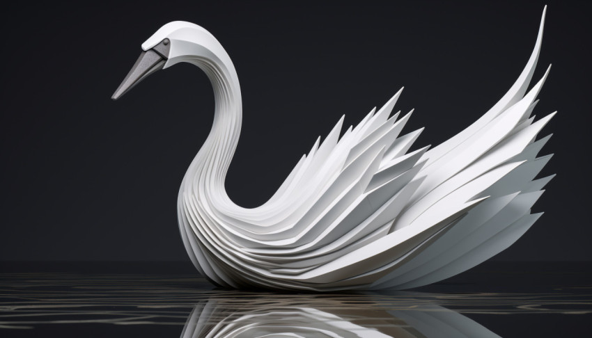 paper swan origami model