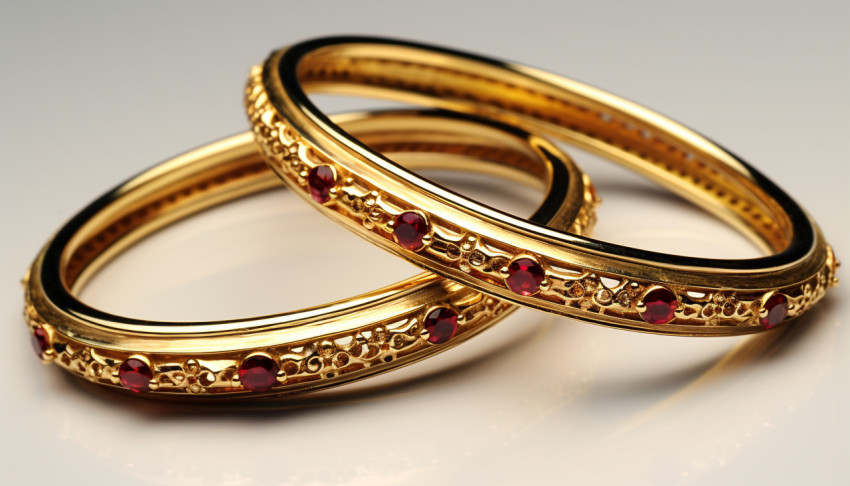 traditional gold and red bangles