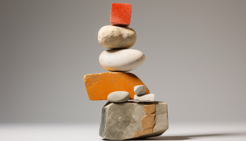 Small stack of rocks to balance