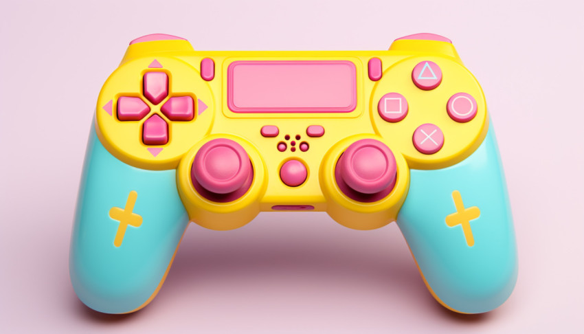 Cute and Playful Yellow and Pink Controller