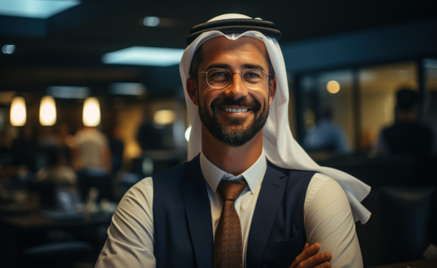 Businessman exudes professionalism in a polished office portrait