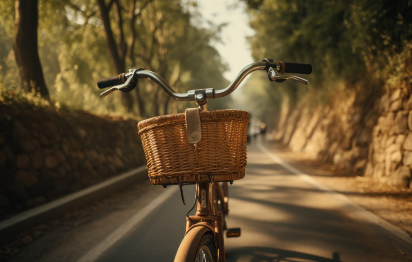 Explore the city with a bicycle equipped with a handlebar and a handy basket for your belongings