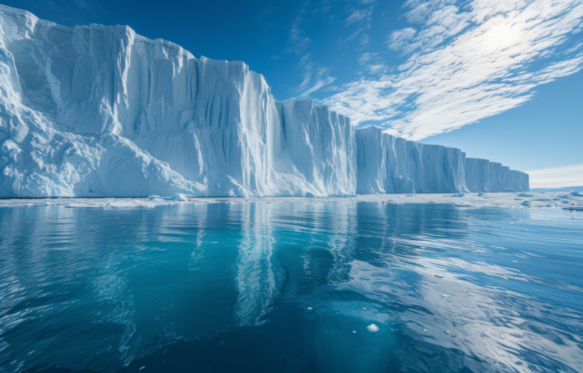 Antarctica showcases a stunning scene of cascading waterfalls and expansive ice floes