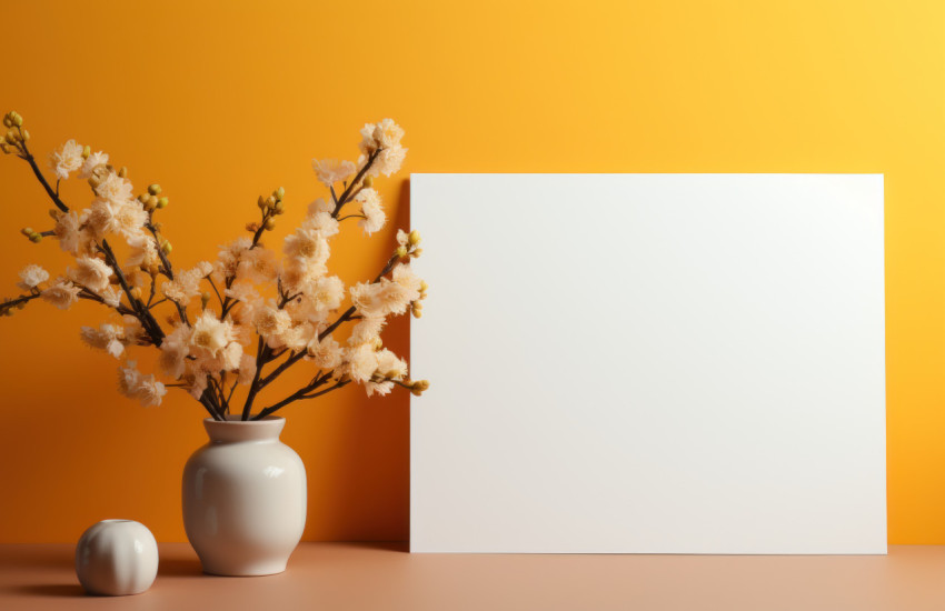 Yellow notepaper sits blank against a background of branches