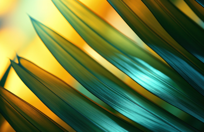 Vibrant palm leaf in sunlight