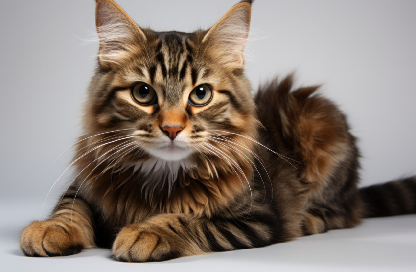 Cat sitting on white background