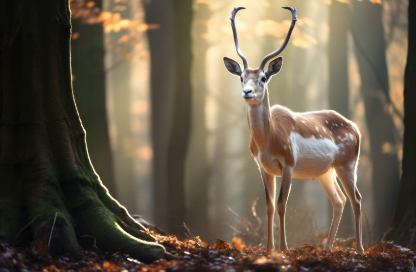 Majestic gazelle standing in the forest setting