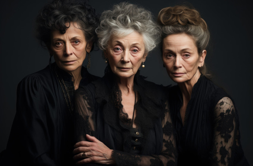 Candid shot of three senior women happily posing for a photo celebrating the beauty of enduring friendship