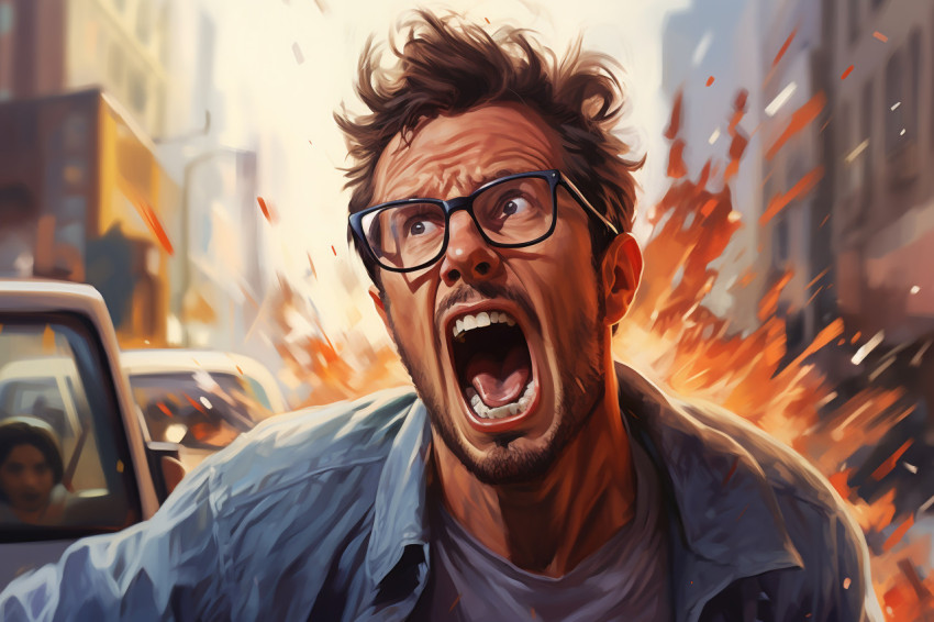 a man with glasses with his mouth open, emotion, emotional