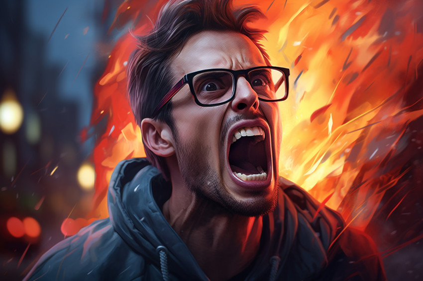 a man with glasses with his mouth open, emotion, emotional