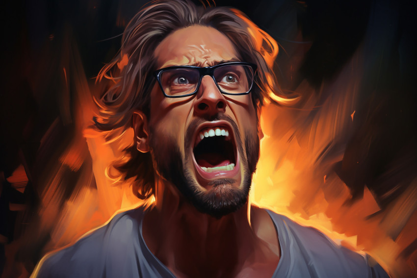 a man with glasses with his mouth open, emotion, emotional