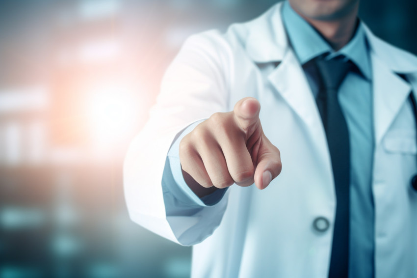 Medical doctor pointing her finger, Health and Medical stock image