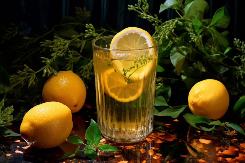 A photo of a Lemon juice, beverage advertisement photography inspiration