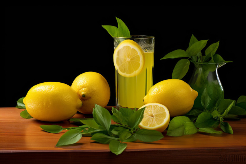 A photo of a Lemon juice, beverage advertisement photography inspiration