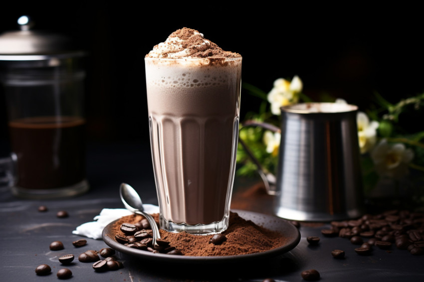 A photo of a Coffee milkshake, beverage advertisement photography inspiration