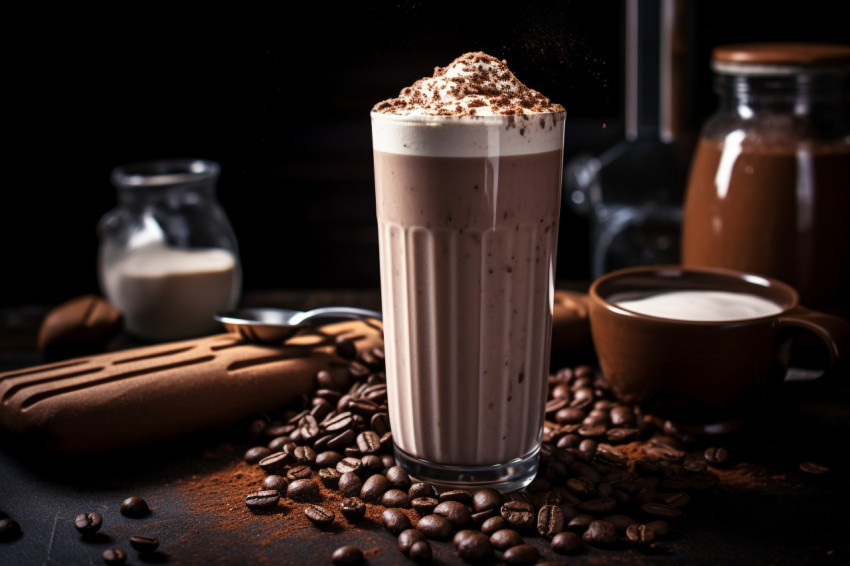 A photo of a Coffee milkshake, beverage advertisement photography inspiration