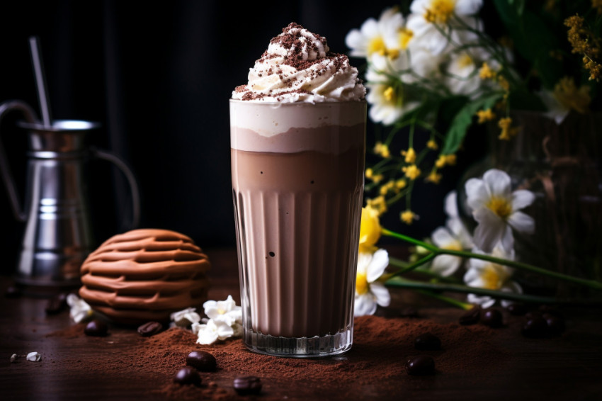 A photo of a Coffee milkshake, beverage advertisement photography inspiration