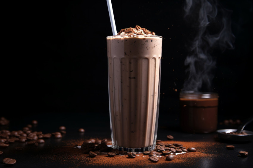 A photo of a Coffee milkshake, beverage advertisement photography inspiration