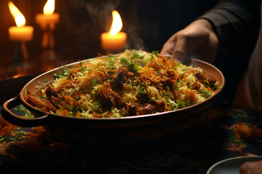 Iranian Mutton Biryani, biryani advertisement, biryani stock photo