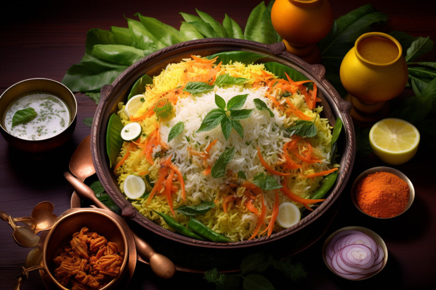 Thalassery Vegetables Biryani, biryani advertisement, biryani stock photo