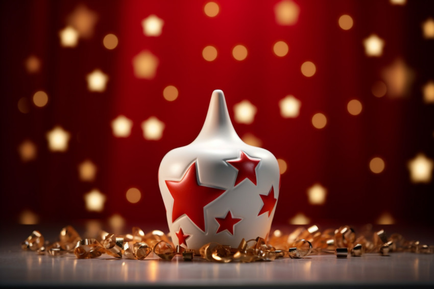 A picture of a Christmas lamp with a shooting star in the backgr A picture of a Christmas lamp with a shooting star in the backgr