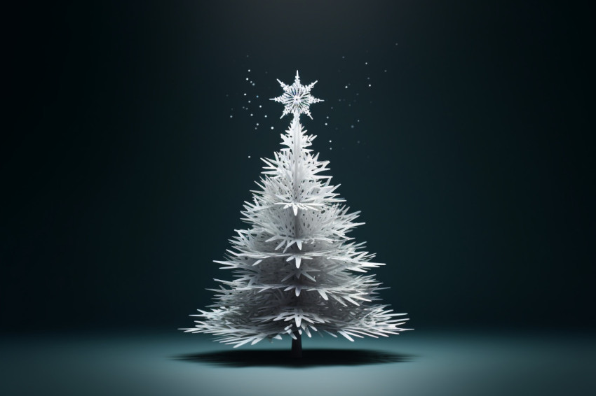 A photo of a Christmas tree made out of empty space