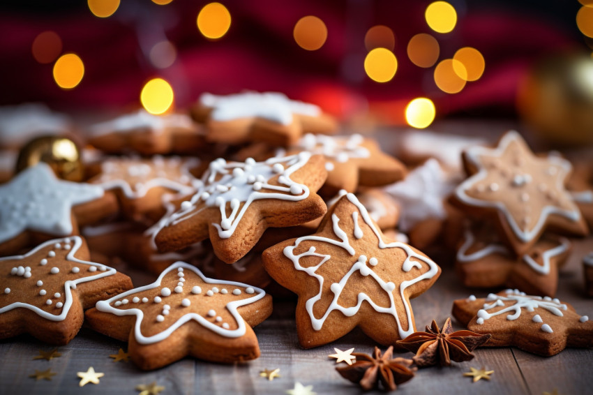 A picture of Christmas cookies decorated for the holidays