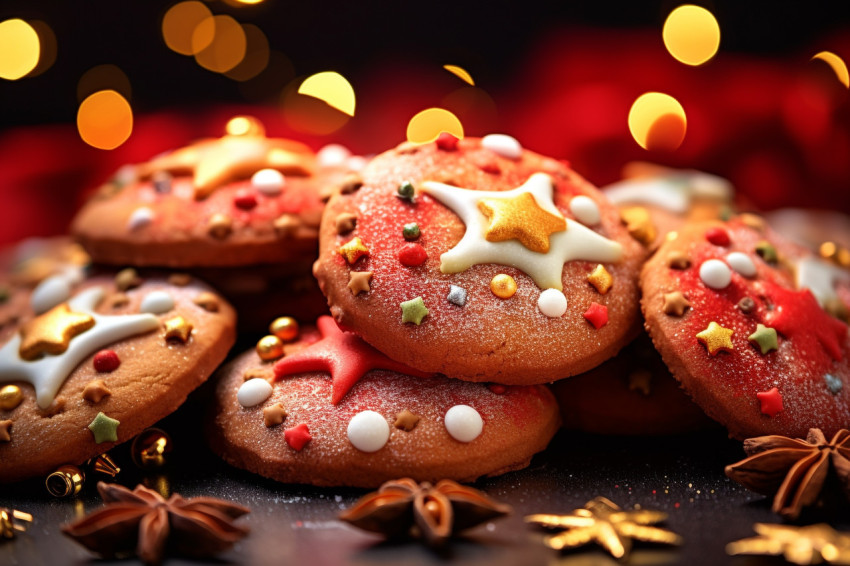 A picture of Christmas cookies decorated for the holidays